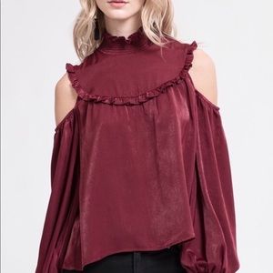 High Neck Cold Shoulder Top